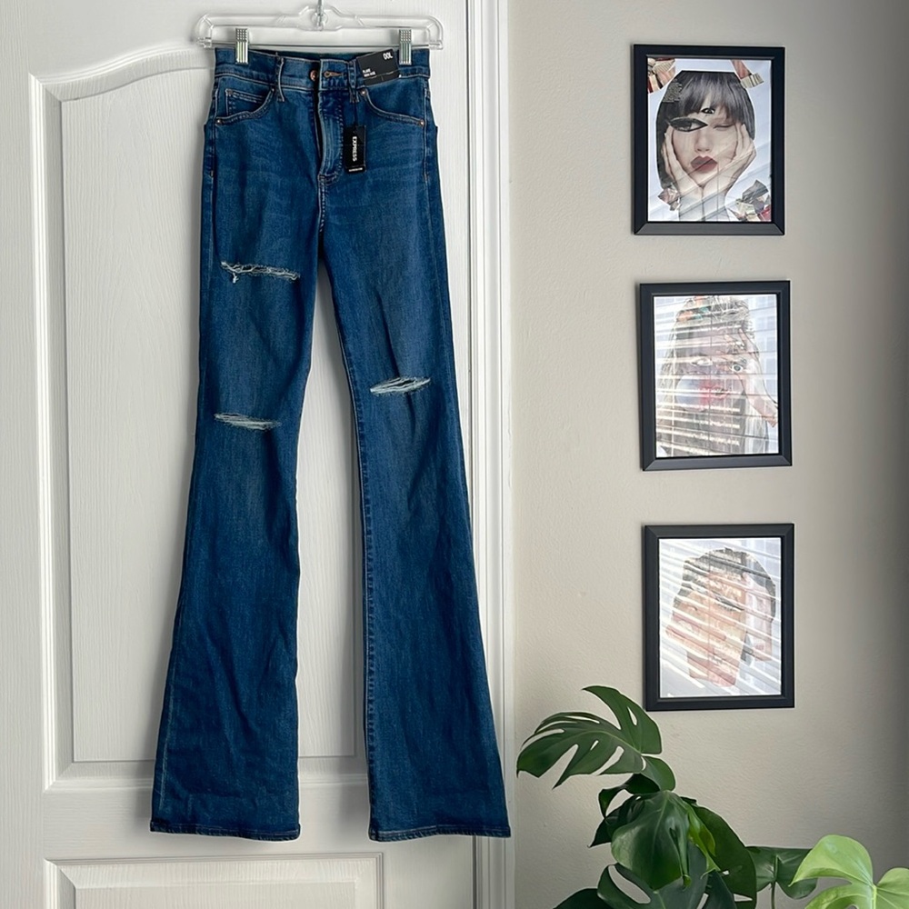 Flare high rise jeans